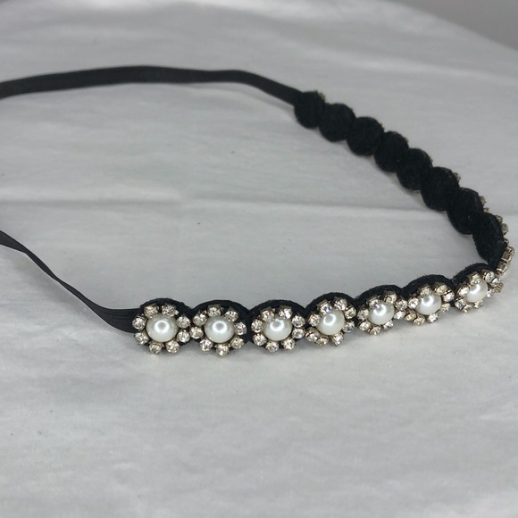 Faux Pearl Stone elastic headband - Picture 1 of 3
